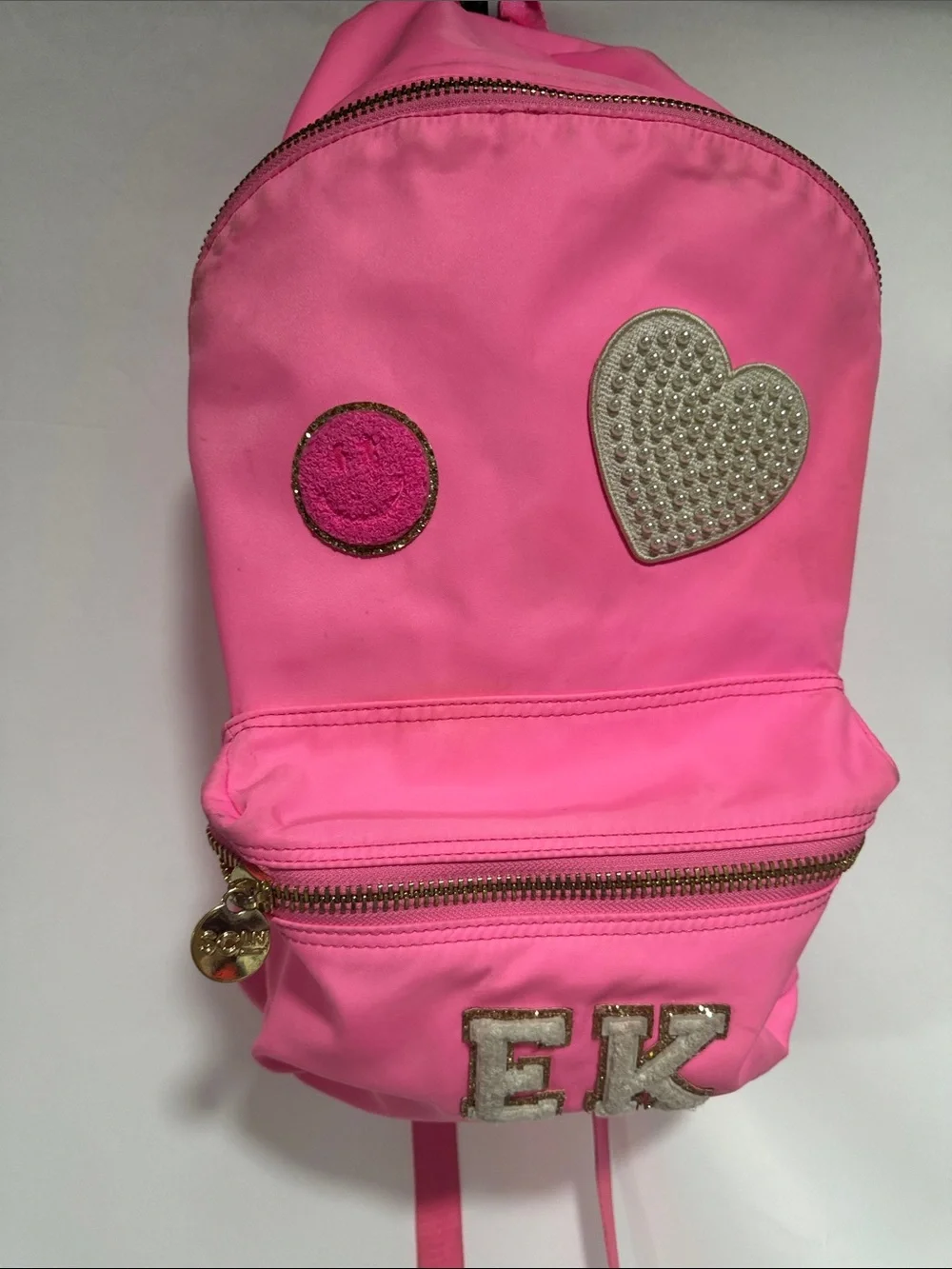 Stoney Clover Lane Hot Pink Patch Backpack with Gold Accents